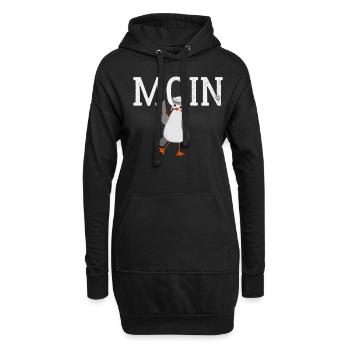 Moin Moin Möwe am Kiel am Meer - Hoodie-Kleid - Schwarz - Vorne