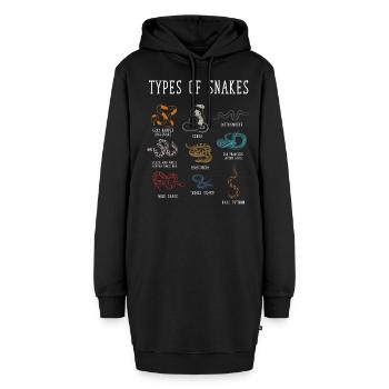 Types de serpents, Serpent, Types de serpents, Cobra - Sweat-shirt à capuche long Femme - noir - Devant