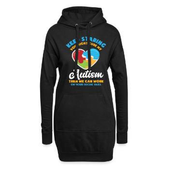 Autismus Krankheit - Hoodie-Kleid - Schwarz - Vorne