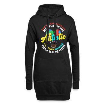 Autismus Unterschätze nicht einen Autisten - Hoodie-Kleid - Schwarz - Vorne