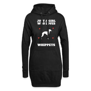 Whippet Girl Enthusiast Breeder Gift - Hoodie-Kleid - Schwarz - Vorne