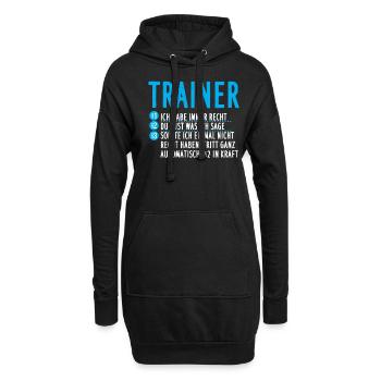 Trainer Sportverein Lehrer Geburtstag Weihnachten - Hoodie-Kleid - Schwarz - Vorne