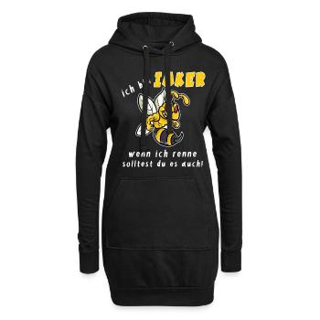 Imker wenn ich renne - Hoodie-Kleid - Schwarz - Vorne