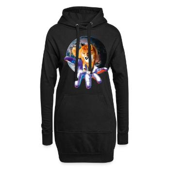 Renard - Sweat-shirt à capuche long Femme - noir - Devant