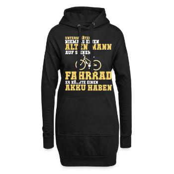 Lustige Fahrrad Sprüche - Hoodie-Kleid - Schwarz - Vorne
