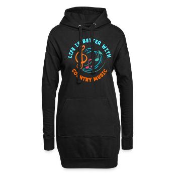 La vie est meilleure avec la musique country - Sweat-shirt à capuche long Femme - noir - Devant