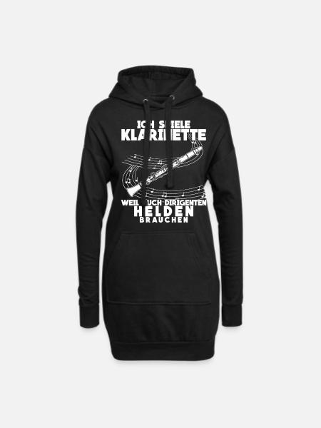 Klarinette - lustiger Dirigenten Spruch - Hoodie-Kleid - Schwarz