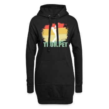 Retro Trumpet Tee - Hoodie-Kleid - Schwarz - Vorne