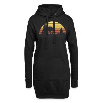Kiwi Vogel - Hoodie-Kleid - Schwarz - Vorne