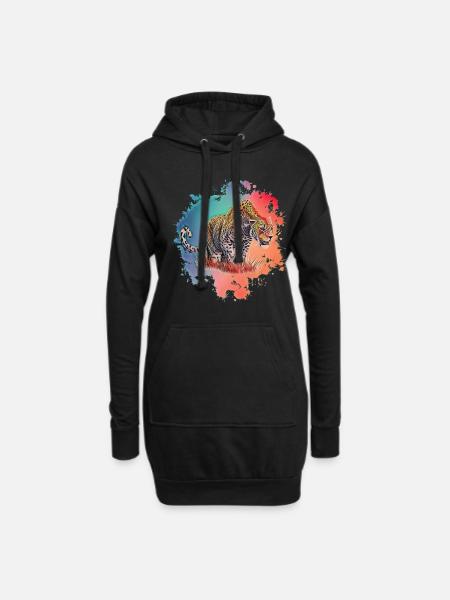 Leopard - Vestitino con cappuccio - nero