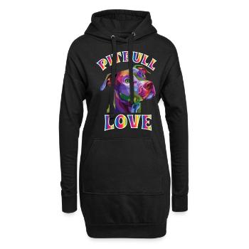 Pitbull Love, éleveur de chiens Pitbull Puppy - Sweat-shirt à capuche long Femme - noir - Devant