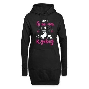 Kayak Some Grandmas Knit Real Grandmas Go Kayaking - Hoodie-Kleid - Schwarz - Vorne