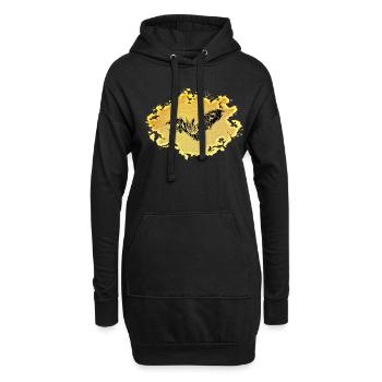 Fledermaus - Hoodie-Kleid - Schwarz - Vorne