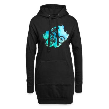 VTT course garçons cyclisme en plein air - Sweat-shirt à capuche long Femme - noir - Devant