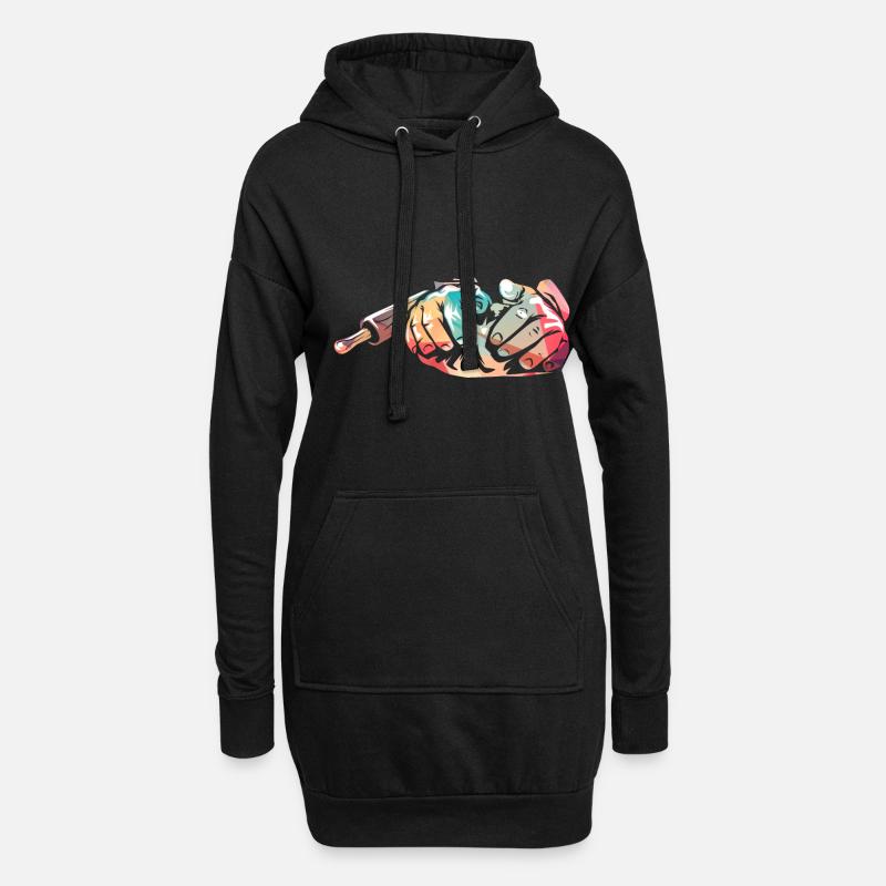 Bäcker - Hoodie-Kleid - Schwarz