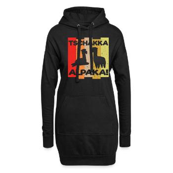 Alpaka Lama Alpakas Tschakka Lustiges Geschenk - Hoodie-Kleid - Schwarz - Vorne