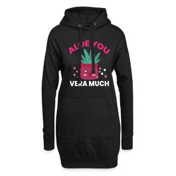 Aloe You Vera Much Aloe Vera plante médicinale - Sweat-shirt à capuche long Femme - noir - Devant