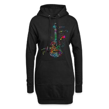 Guitares TShirt, guitariste et musique band - Sweat-shirt à capuche long Femme - noir - Devant