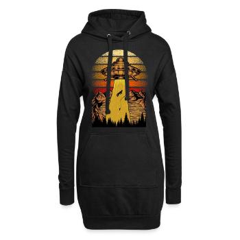 Idée cadeau Alien Abduction Fisherman pour les gens - Sweat-shirt à capuche long Femme - noir - Devant