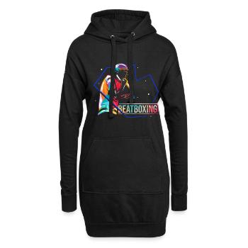 Musik Rap Beatboxen Beatboxing - Hoodie-Kleid - Schwarz - Vorne