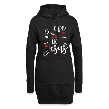 Aime comme Jésus | Christian | Cadeau bible dieu - Sweat-shirt à capuche long Femme - noir - Devant