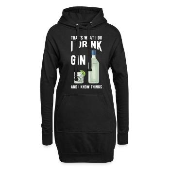 Gin disant cadeaux de gin - Sweat-shirt à capuche long Femme - noir - Devant