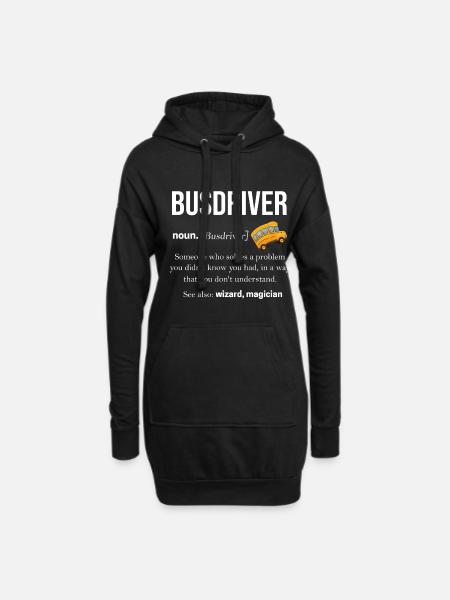 Bus - Hoodie-Kleid - Schwarz