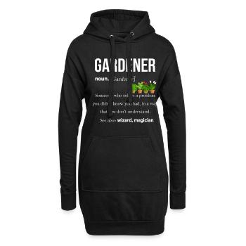 jardinier - Sweat-shirt à capuche long Femme - noir - Devant