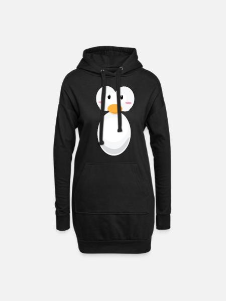 Pinguin Kostüm, Pinguine, süsser Pinguin - Hoodie-kjole - sort
