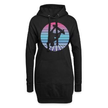 Skateboarder Skater Skate Retro Vintage Geschenk - Hoodie-Kleid - Schwarz - Vorne