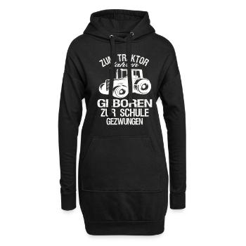 Landwirt mit Bauernhof - Hoodie-Kleid - Schwarz - Vorne