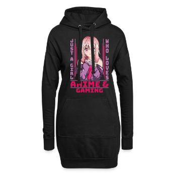 Manga Anime Geschenk -Anime & Video Gaming Mädchen - Hoodie-Kleid - Schwarz - Vorne
