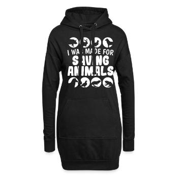 Cadeau vétérinaire Always Saving Animals - Sweat-shirt à capuche long Femme - noir - Devant
