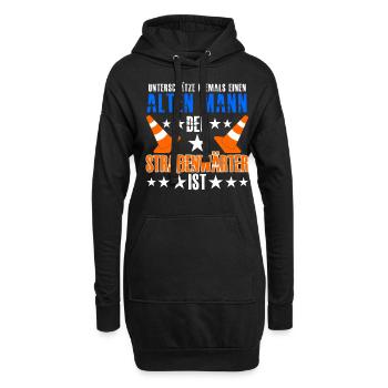 Straßenwärter lustiger Straßenbau Spruch - Hoodie-Kleid - Schwarz - Vorne