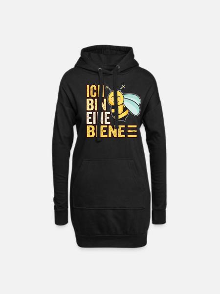 Ich bin eine Biene I Bienenkostüm - Hoodie-Kleid - Schwarz