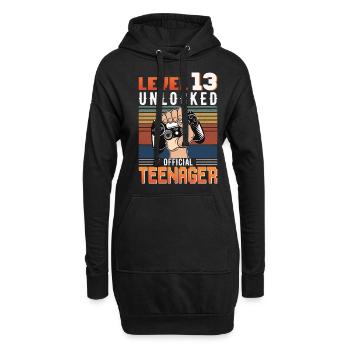 13. Geburtstag Jungen Teenager Geburtstag Gamer - Hoodie-Kleid - Schwarz - Vorne