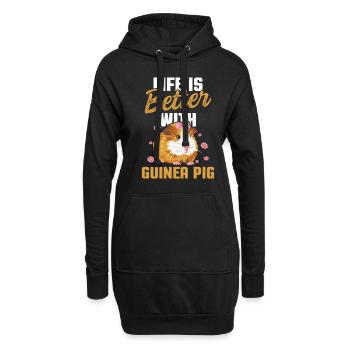 Cobaye renard pour un cochon d’Inde - Sweat-shirt à capuche long Femme - noir - Devant