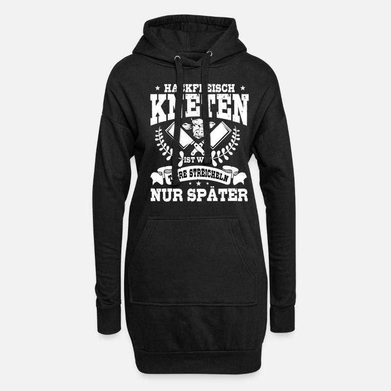 Fleischer Metzger Geschenk, BBQ, Hackfleisch - Hoodie-Kleid - Schwarz