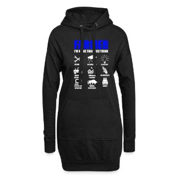 Landwirt Farmer Bauer Traktor Bauernhof Stall - Hoodie-Kleid - Schwarz - Vorne