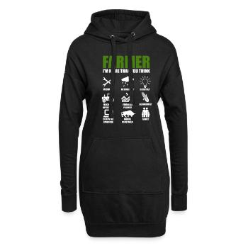 Landwirt Farmer Bauer Traktor Bauernhof Stall - Hoodie-Kleid - Schwarz - Vorne