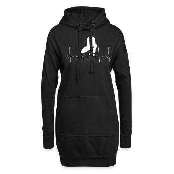 Wingfoil Puls Frequenz - Hoodie-Kleid - Schwarz - Vorne