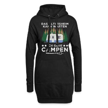Camping Opa Wohnwagen Womo Geschenk - Hoodie-Kleid - Schwarz - Vorne