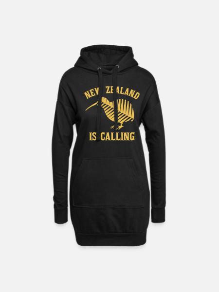 Neuseeland Für Urlauber Farn Kiwi - Hoodie-Kleid - Schwarz
