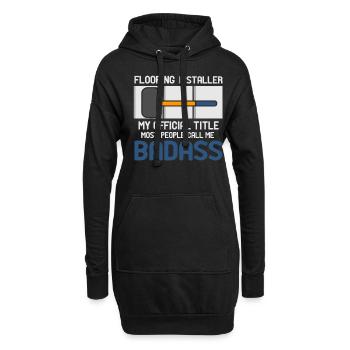 Éditeurs de planchers Ouvriers du bâtiment - Sweat-shirt à capuche long Femme - noir - Devant