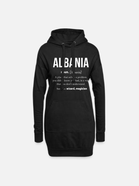 Albanien - Hoodie-Kleid - Schwarz