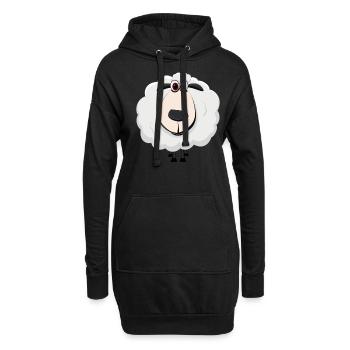 mouton paysan bergers dormant mouton agneau pâturage - Sweat-shirt à capuche long Femme - noir - Devant