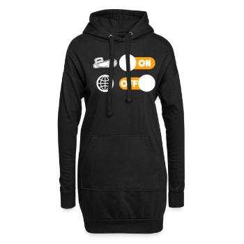 Tronçonneuse bûcheron sort blague - Sweat-shirt à capuche long Femme - noir - Devant