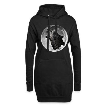 Wolf - Hoodie-Kleid - Schwarz - Vorne