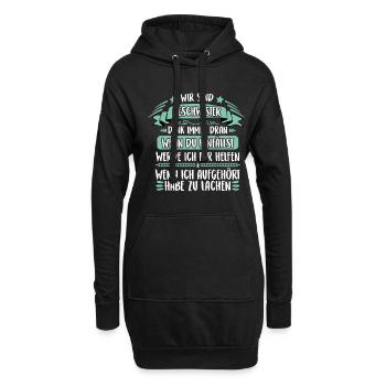 Wir sind Geschwister wir helfen uns - Hoodie-Kleid - Schwarz - Vorne
