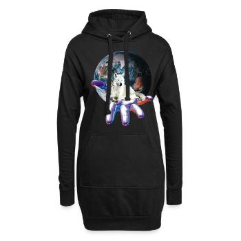 Wolf - Hoodie-Kleid - Schwarz - Vorne